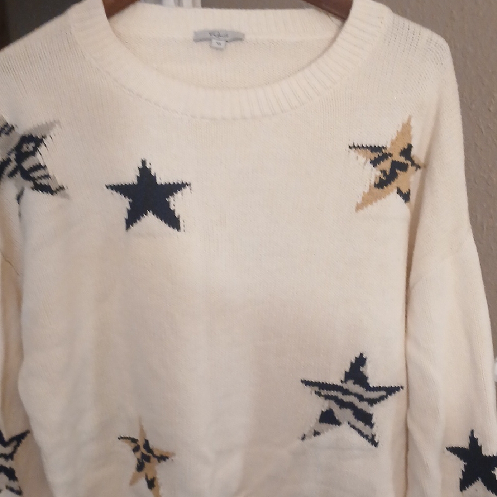 Rails Cream and Black Star Sweater